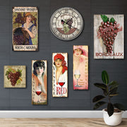 Winery wall display with vintage wood signs